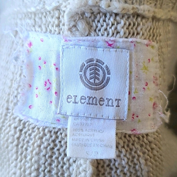 Element Open Cardigan Size Small Creme Knit - Picture 3 of 5